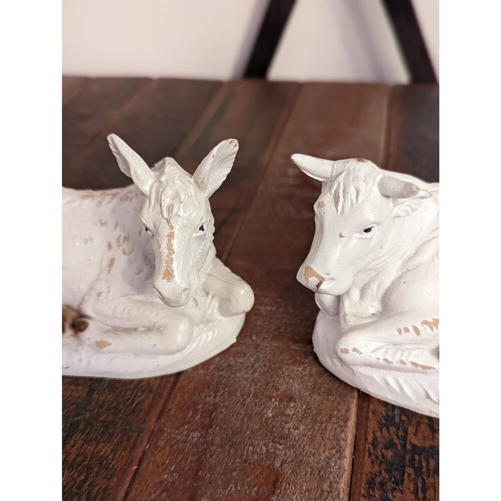 Italy Nativity Pieces-Cow & Donkey -Christmas Decor